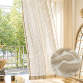 Japanese Style Linen Look sheer curtain for window decor(CYS)