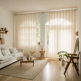 Natural semi sheer curtain for Home window decor(5086-10XYSYC)