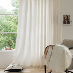 Flax Linen Look Blinds Sheer Curtains Customize（5086-18YMS)