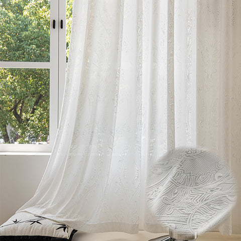 European-Inspired Velvet Semi Sheer Curtains for Living Room（SRS-OH)