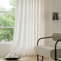 Flax Linen Look Blinds Sheer Curtains Customize（5086-18YMS)