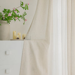 Flax Linen Look Blinds Sheer Curtains Customize（5086-18YMS)