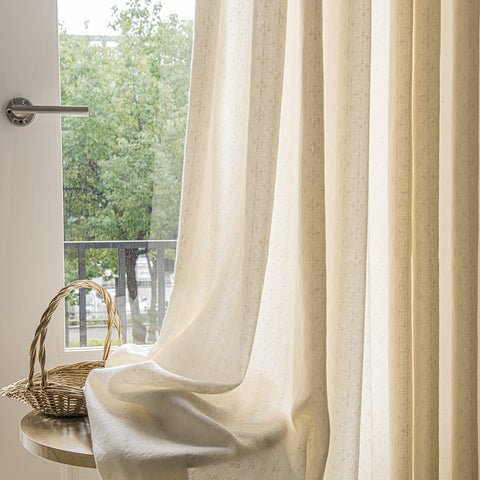 Natural semi sheer curtain for Home window decor（5086-10XYSYC)