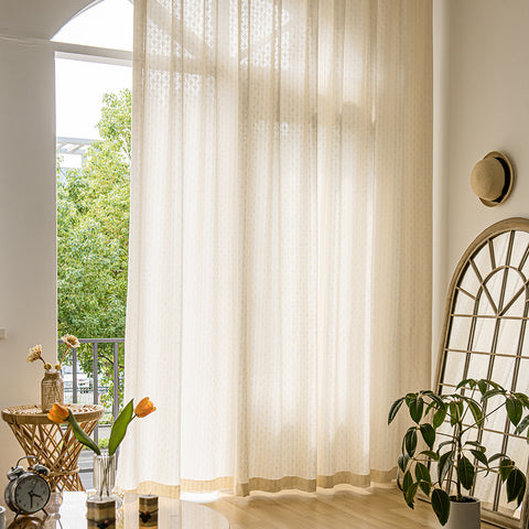 Natural semi sheer curtain for Home window decor（5086-10XYSYC)