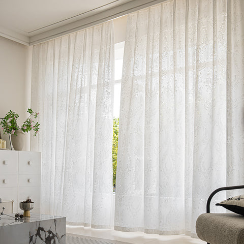 European-Inspired Velvet Semi Sheer Curtains for Living Room（SRS-OH)