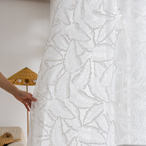 Jacquard semi sheer curtain for home window decor（SRS-BGRS)