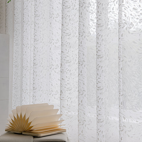 White Fireworks Jacquard Curtain Home Decoration（SRS-YH)